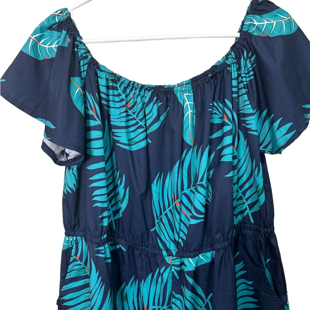 Handemaid Teal and Blue Romper Large - Picture 6 of 7